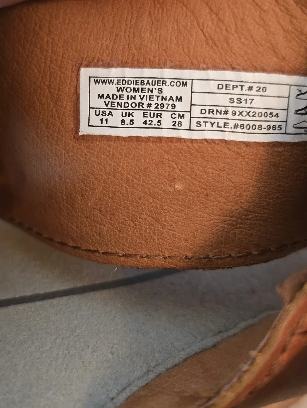 Eddie Bauer Tan Leather Wedge Sandals size 11